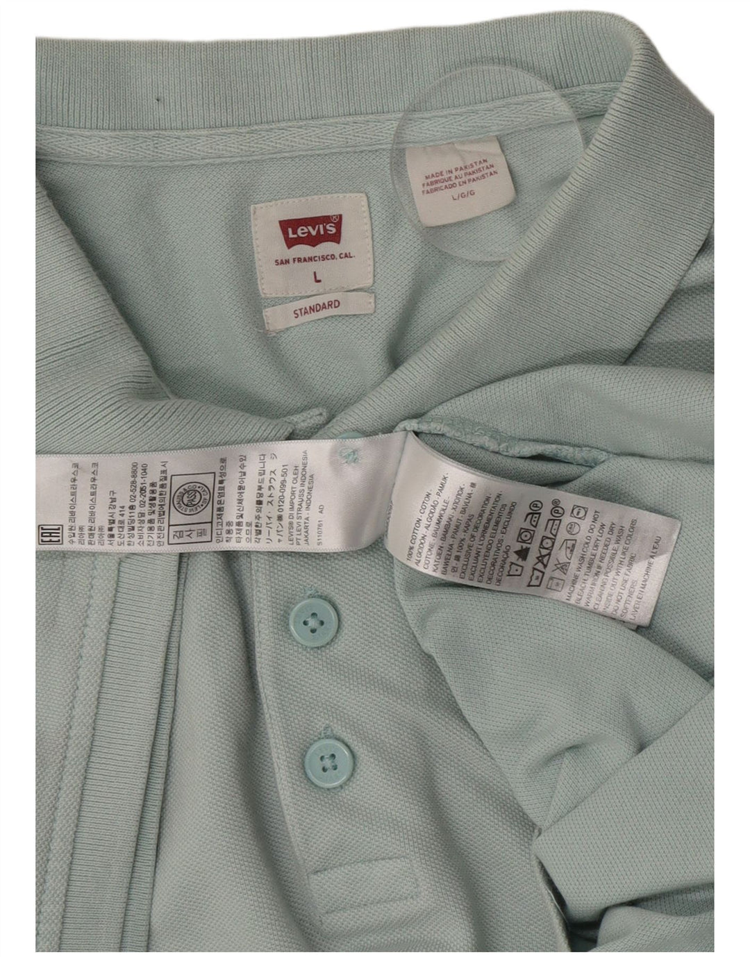 Polo Levi's da uomo vestibilità standard, taglia grande, in cotone verde