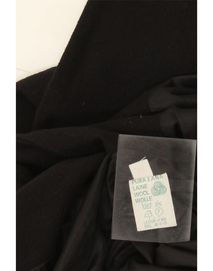 Giacca blazer vintage da donna a 1 bottone UK 14 lana nera media