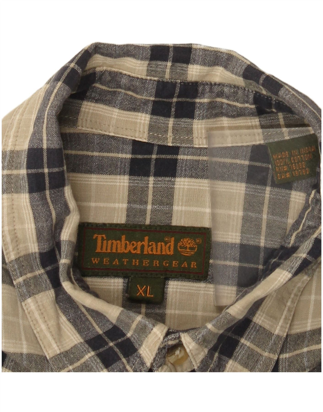 Camicia in flanella da uomo Timberland XL in cotone a quadri beige