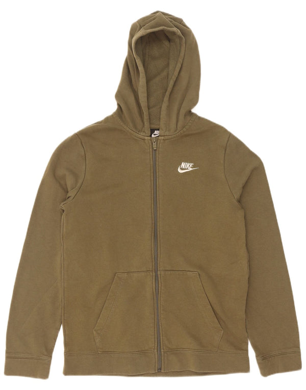 Felpa con cappuccio e zip Nike da ragazzo 13-14 anni XL in cotone kaki