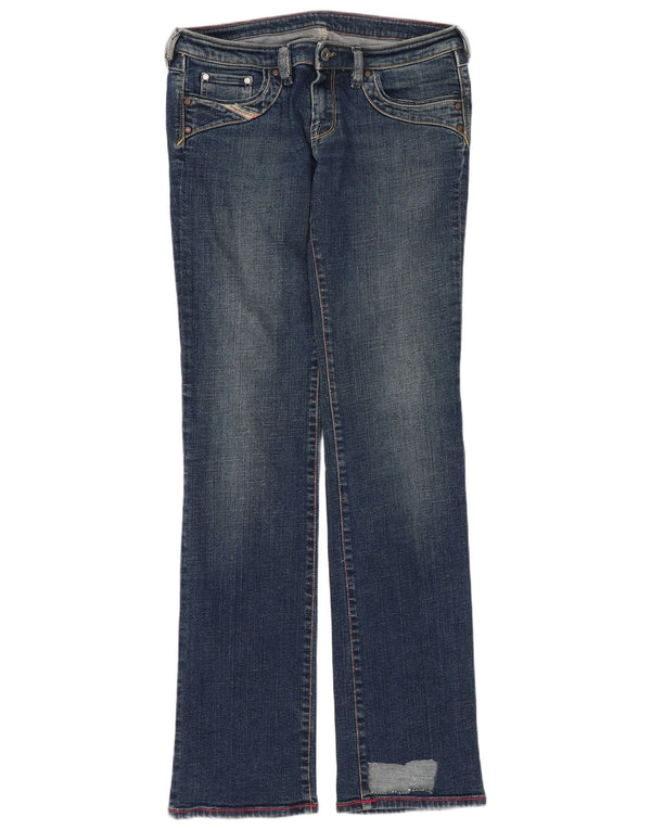 DIESEL Womens Distressed Straight Jeans W29 L33  Blue Cotton