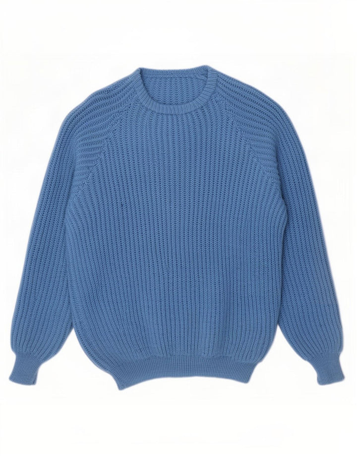 Maglione maglione girocollo da uomo vintage XL blu