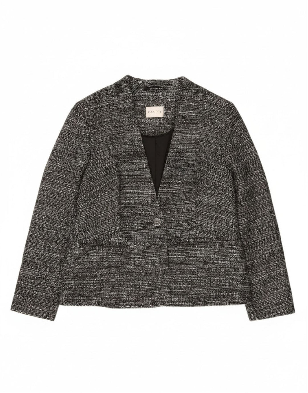 Giacca blazer da donna a 1 bottone Eastex UK 12 Poliestere screziato grigio medio