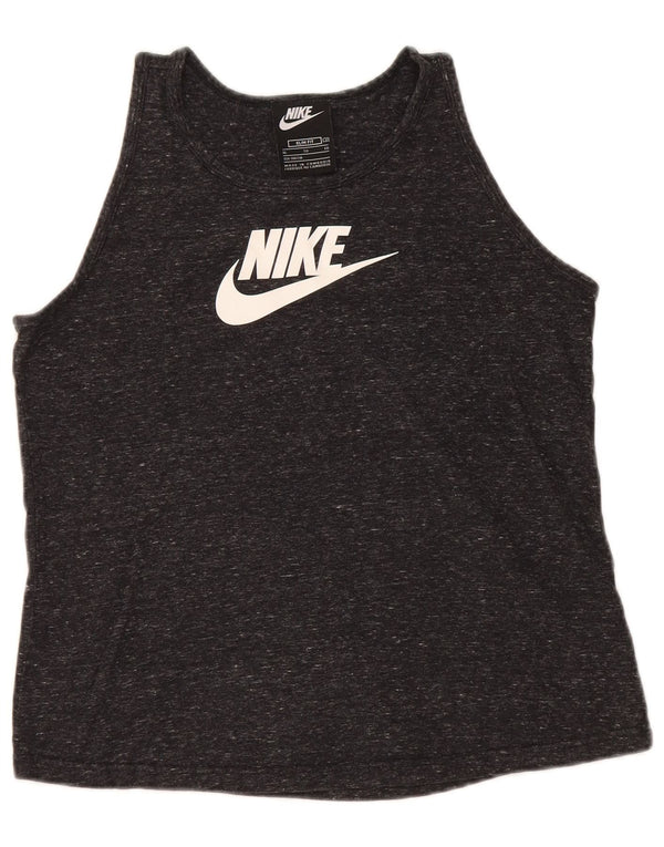 Canotta grafica NIKE da ragazza slim fit 13-14 anni XL in cotone chiazzato nero