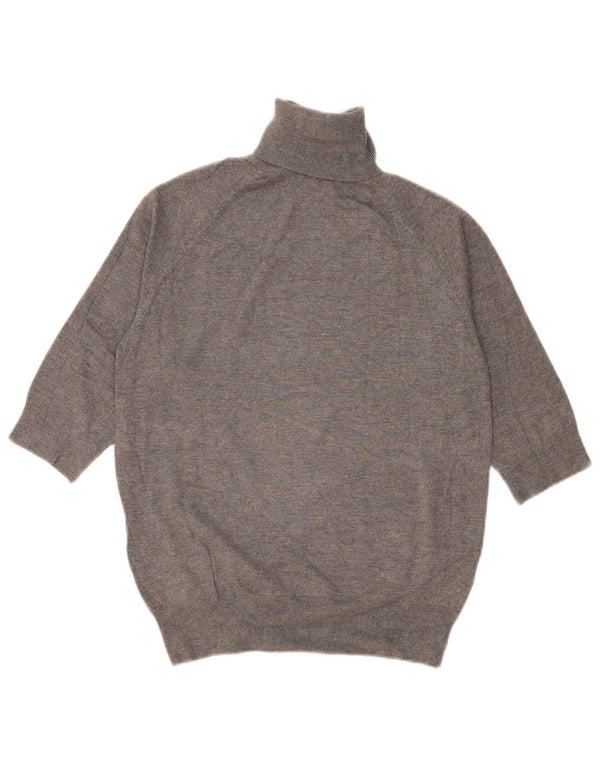 Maglione Zara da donna con collo alto e maniche a 3/4 UK 12 Viscosa grigio medio