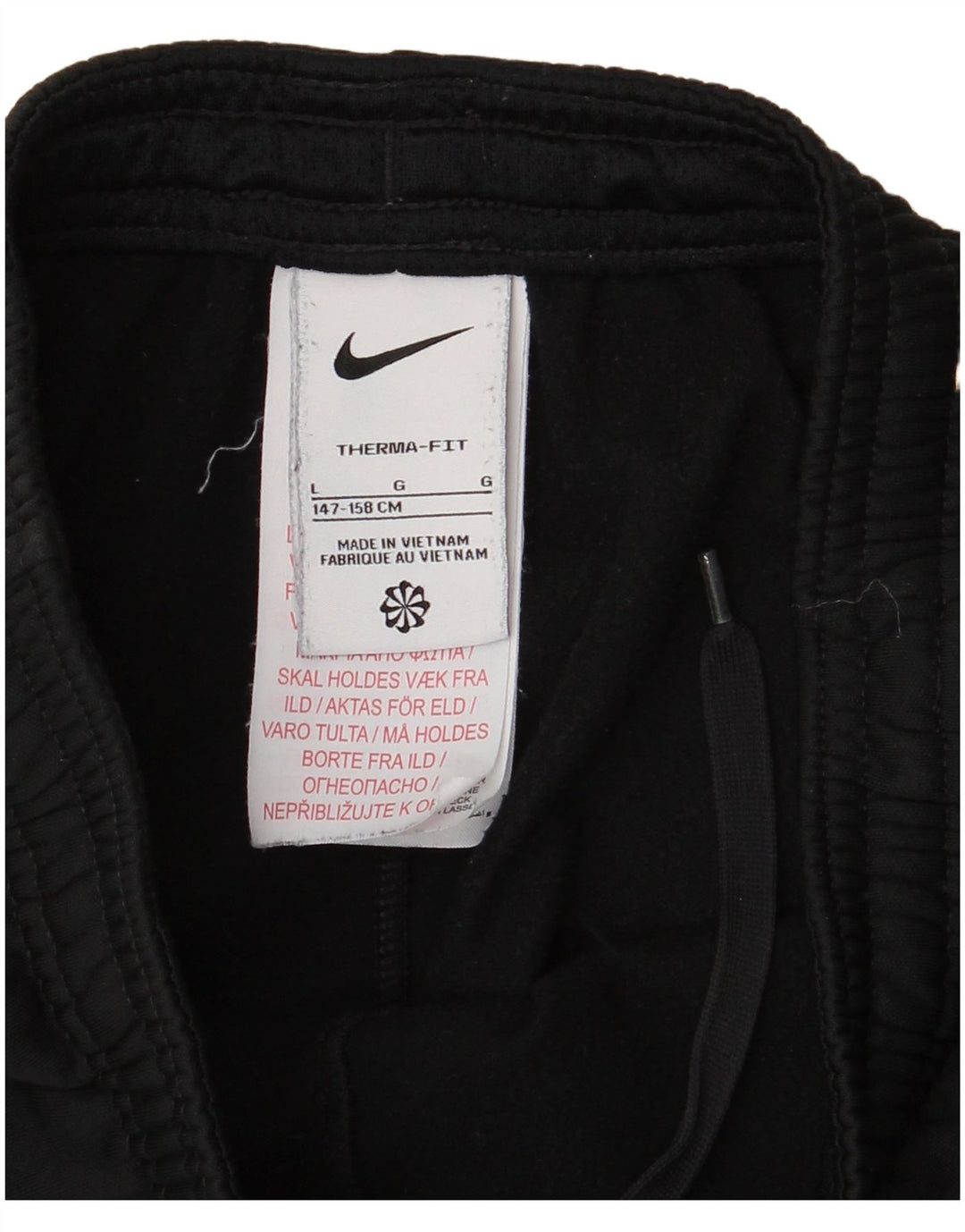 Pantaloni da tuta Nike Therma-Fit da ragazzo 12-13 anni Large Nero Poliestere
