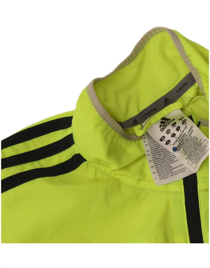 Giacca da corsa da uomo Adidas, giacca da corsa, piccola, in poliestere giallo