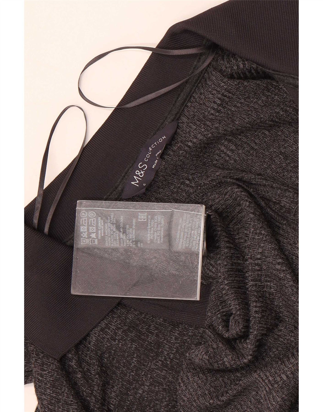 Abito maglione a maniche lunghe da donna Marks & Spencer UK 6 XS poliestere grigio