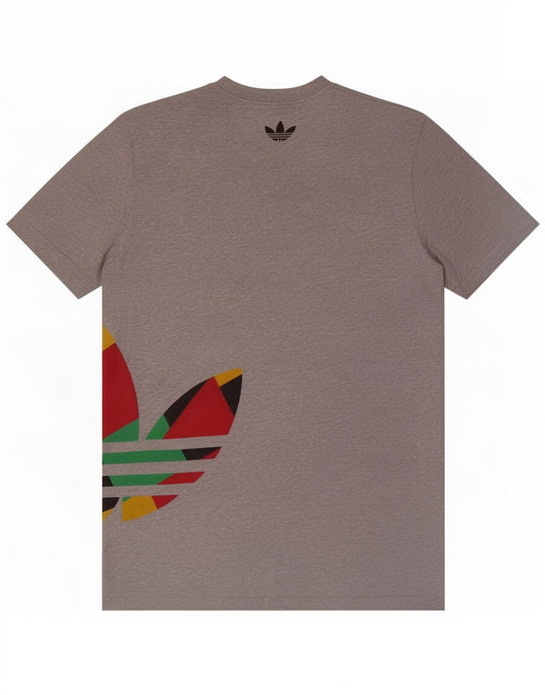 T-shirt grafica da uomo Adidas Top grande in cotone chiazzato grigio