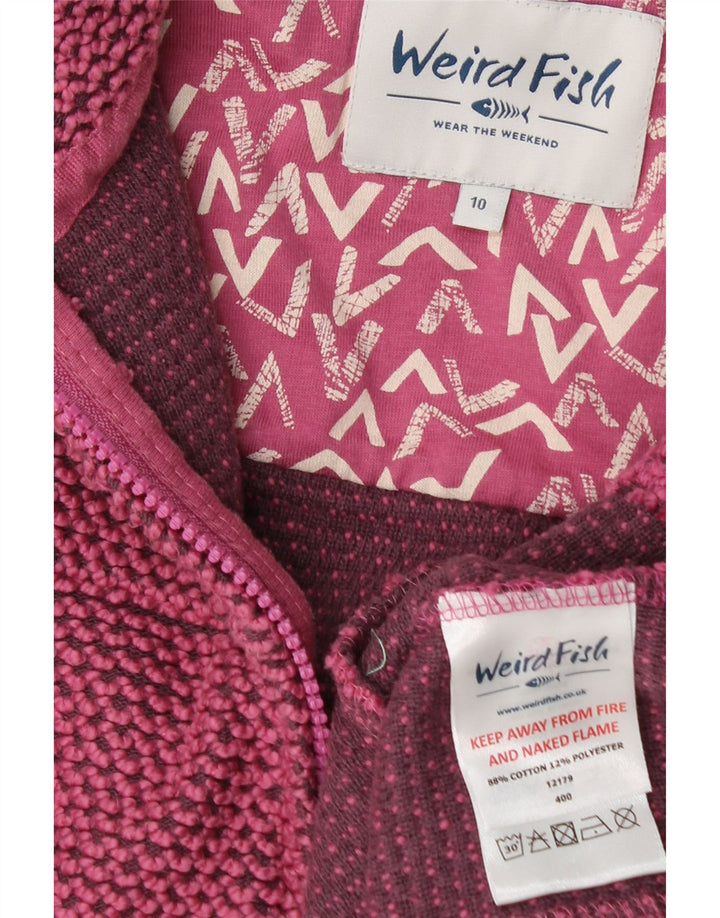 Maglione cardigan da donna Weird Fish UK 10 piccolo cotone rosa