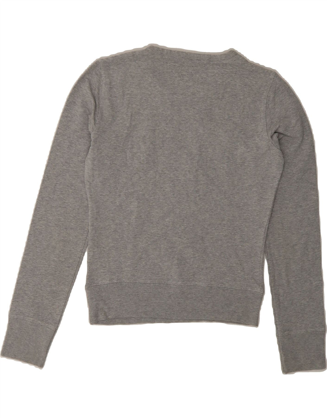 CALVIN KLEIN Womens Crop Graphic Sweatshirt Jumper UK 12 Medium Grey Vintage Calvin Klein and Second-Hand Calvin Klein from Messina Hembry 