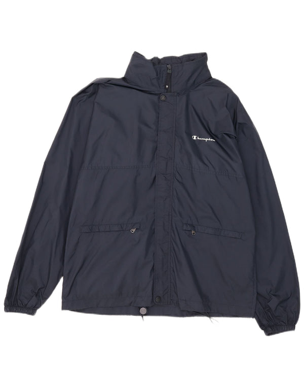 Giacca antipioggia con cappuccio da uomo Champion UK 36 Small Blu Navy Poliammide