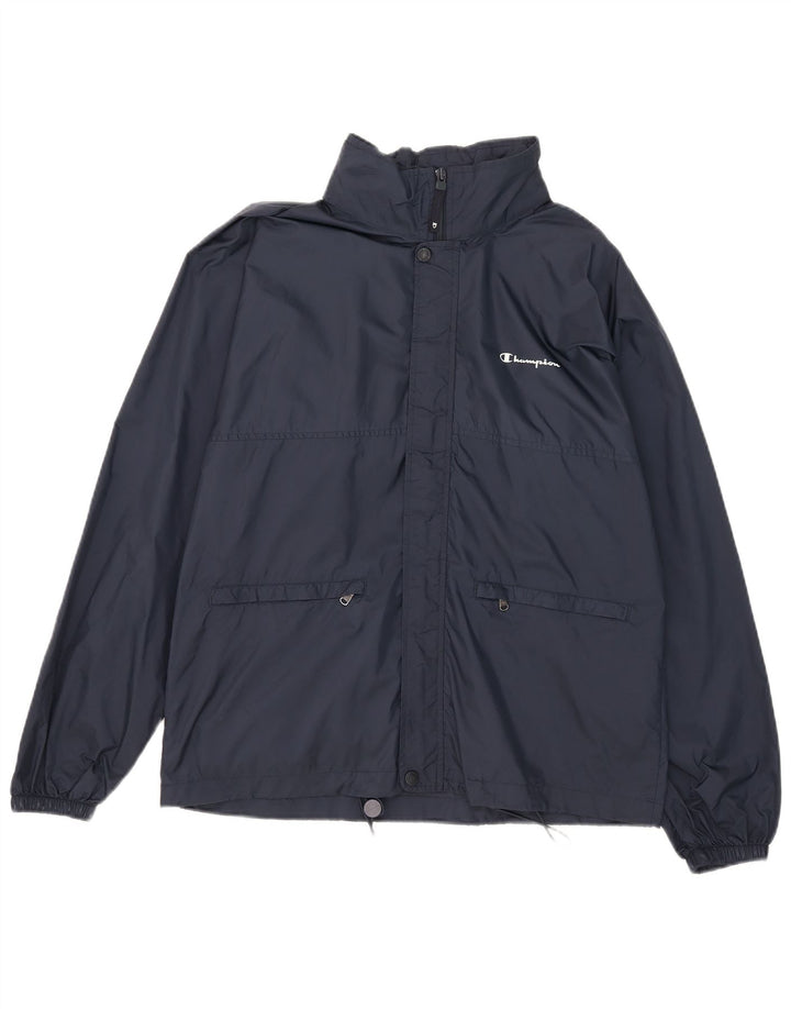 Giacca antipioggia con cappuccio da uomo Champion UK 36 Small Blu Navy Poliammide