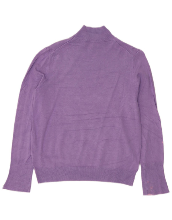 Maglione maglione a collo alto da donna Zara UK 14 grande viscosa viola
