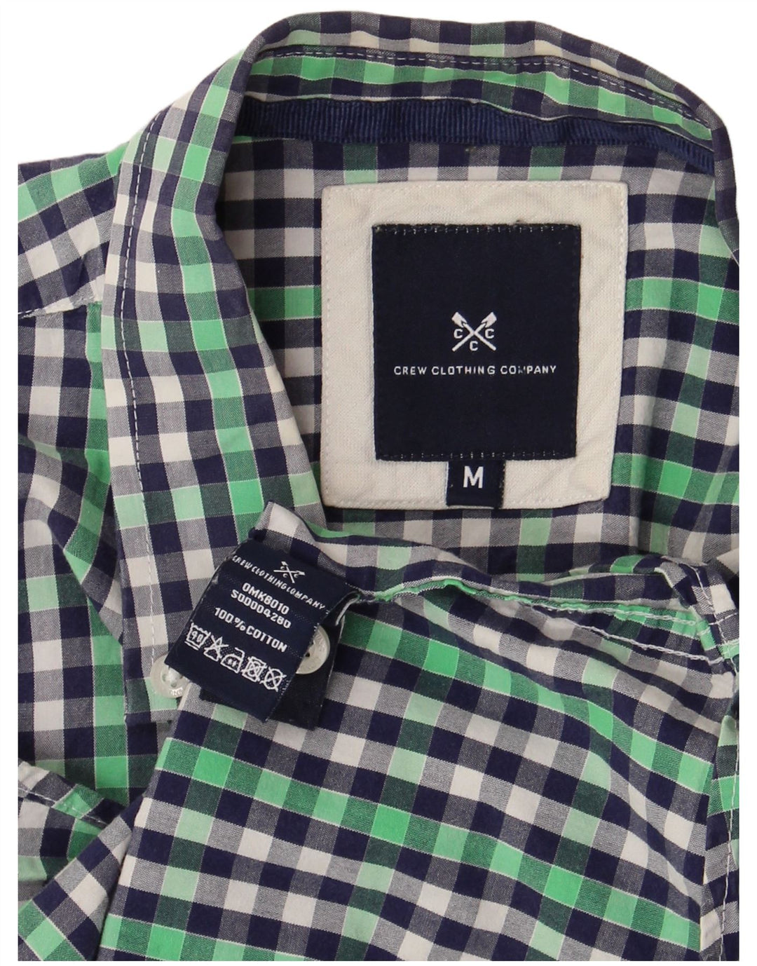 CREW CLOTHING Camicia da uomo a maniche corte in cotone a quadretti multicolore medio