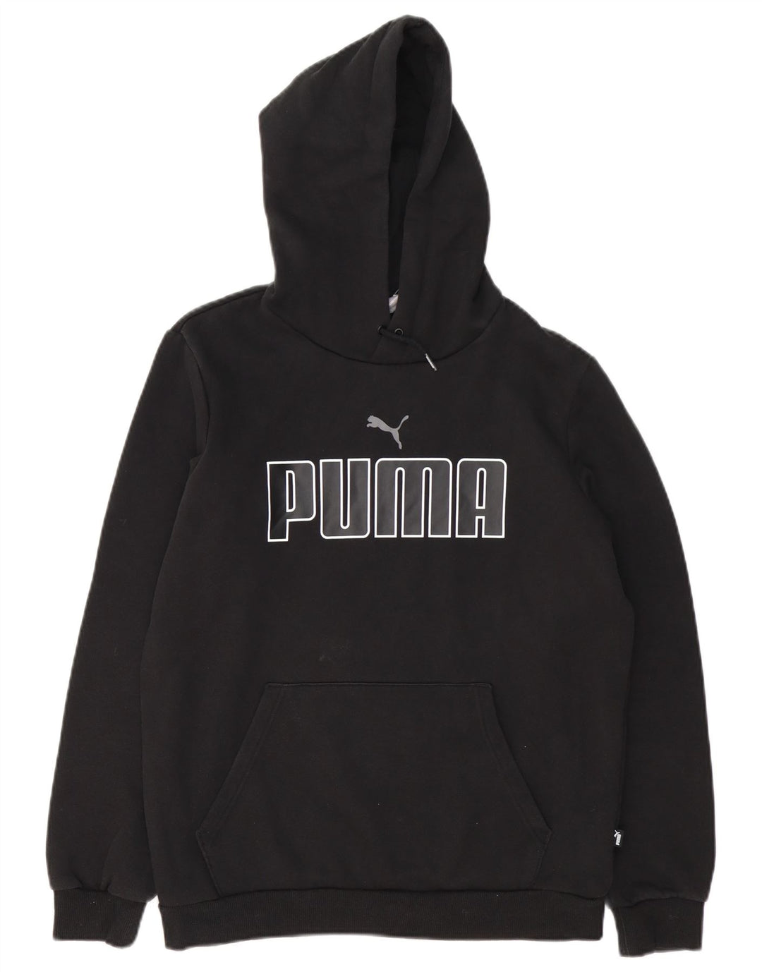 Felpa con cappuccio grafica da uomo Puma piccola in cotone nero