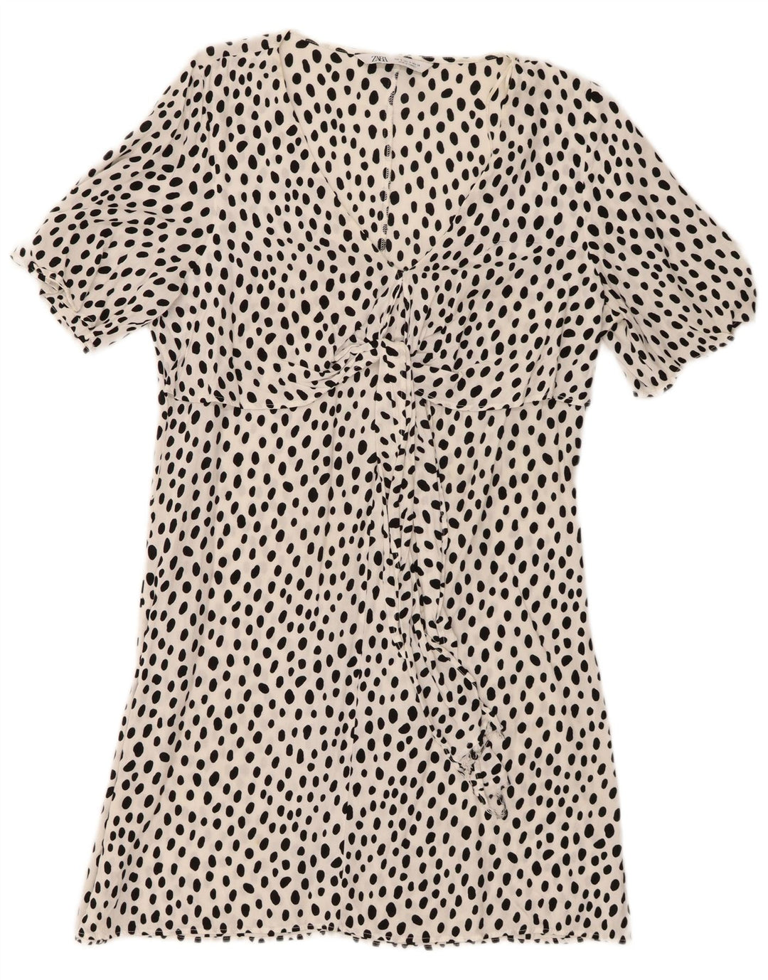 Abito a trapezio da donna Zara UK 10 piccolo bianco chiazzato