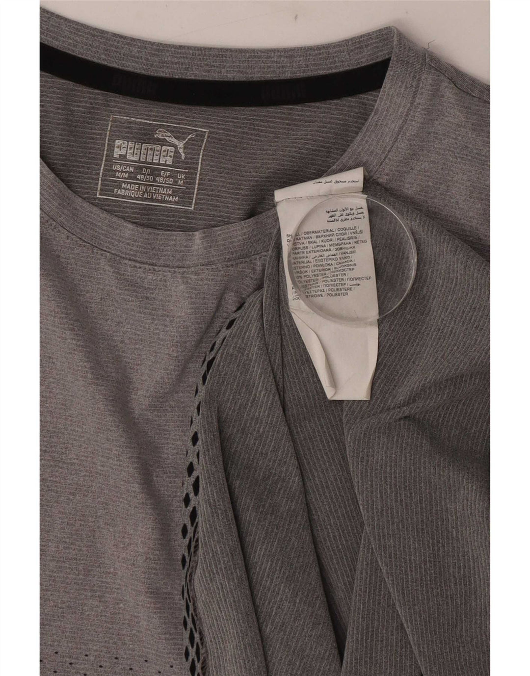 T-shirt da uomo Puma Top in poliestere maculato grigio medio