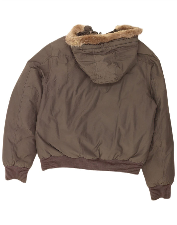 Bomber imbottito con cappuccio da uomo Woolrich UK 40 grande cotone grigio