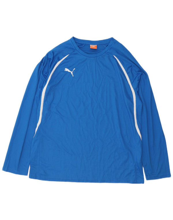 Maglia Puma da uomo a maniche lunghe in poliestere a righe grandi blu