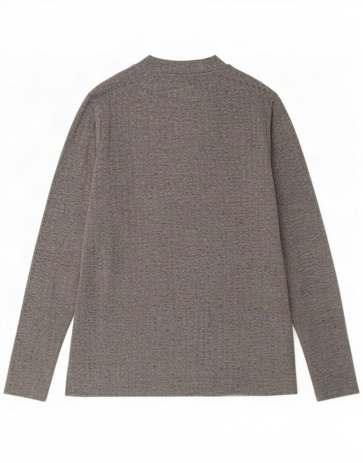 Marks & Spencer Top da donna a maniche lunghe UK 14 Large Poliestere chiazzato grigio