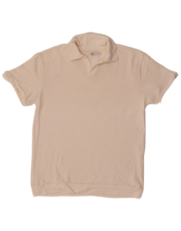 Polo Zara da uomo piccola di colore bianco sporco