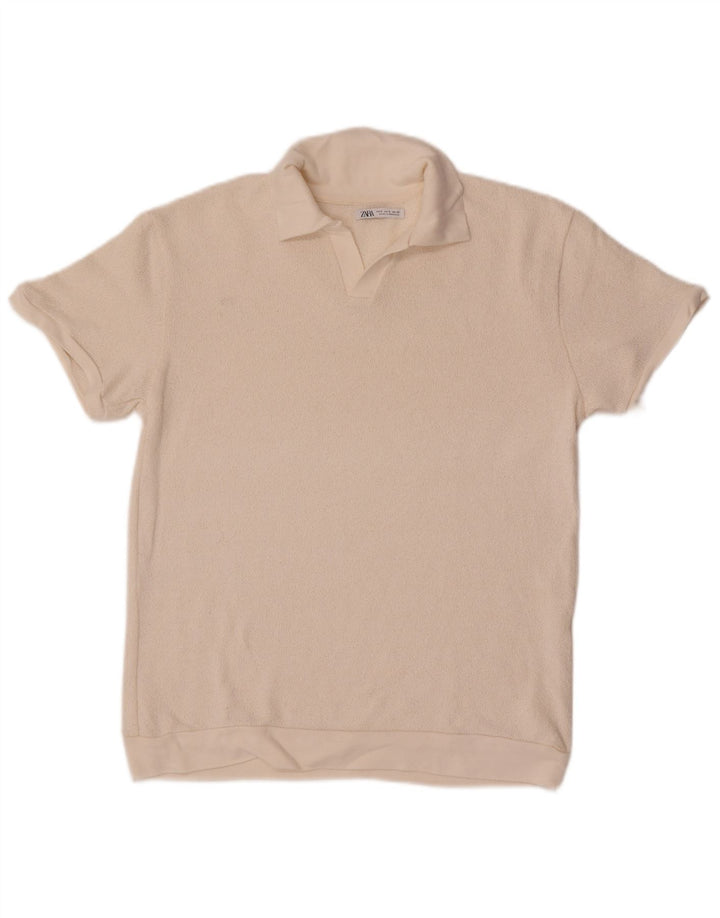 Polo Zara da uomo piccola di colore bianco sporco