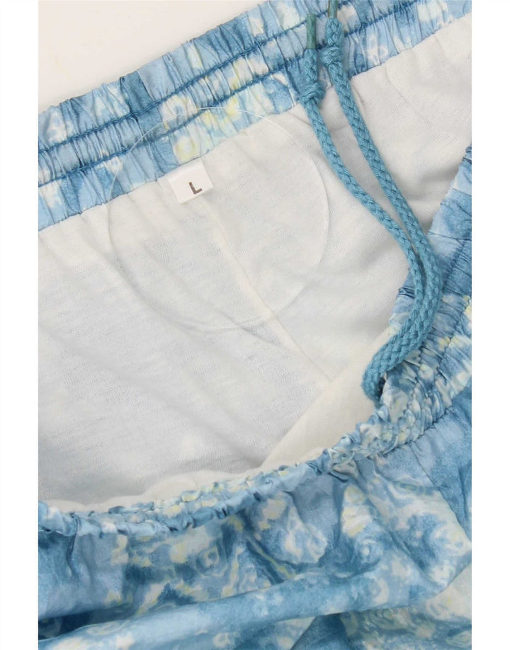 Tuta intera da uomo vintage grande nylon geometrico blu