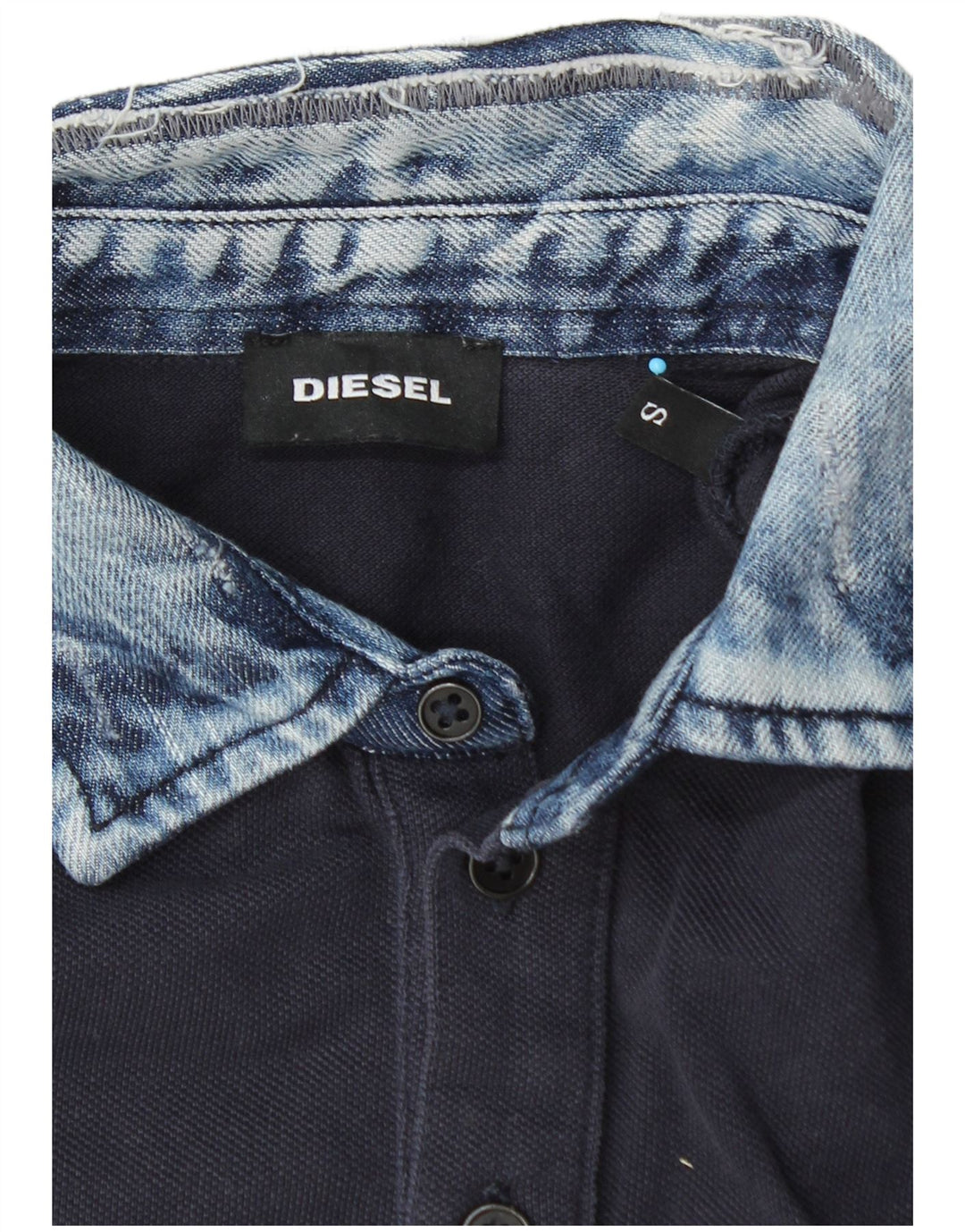 Polo da uomo DIESEL piccola in cotone blu navy