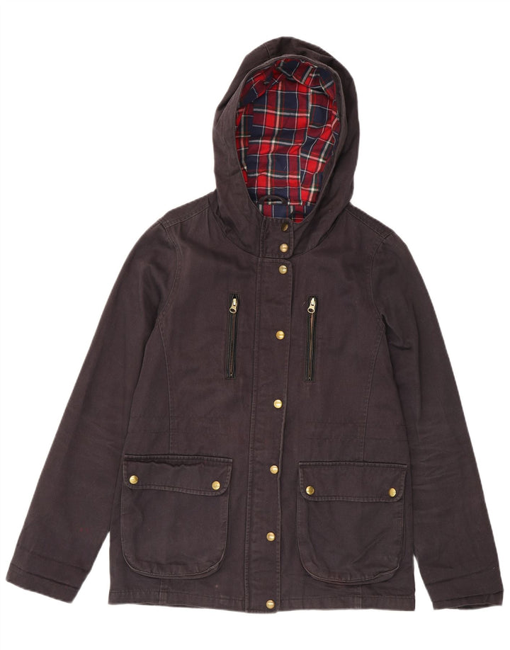 Giacca da donna con cappuccio Topshop UK 10 piccola in cotone nero