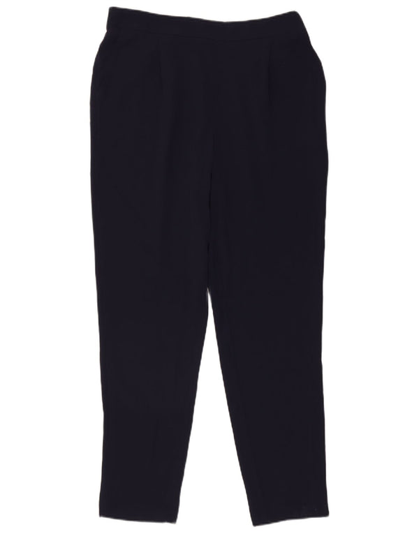 Pantaloni casual con pegged da donna M&Co UK 14 Large W34 L30 poliestere blu navy