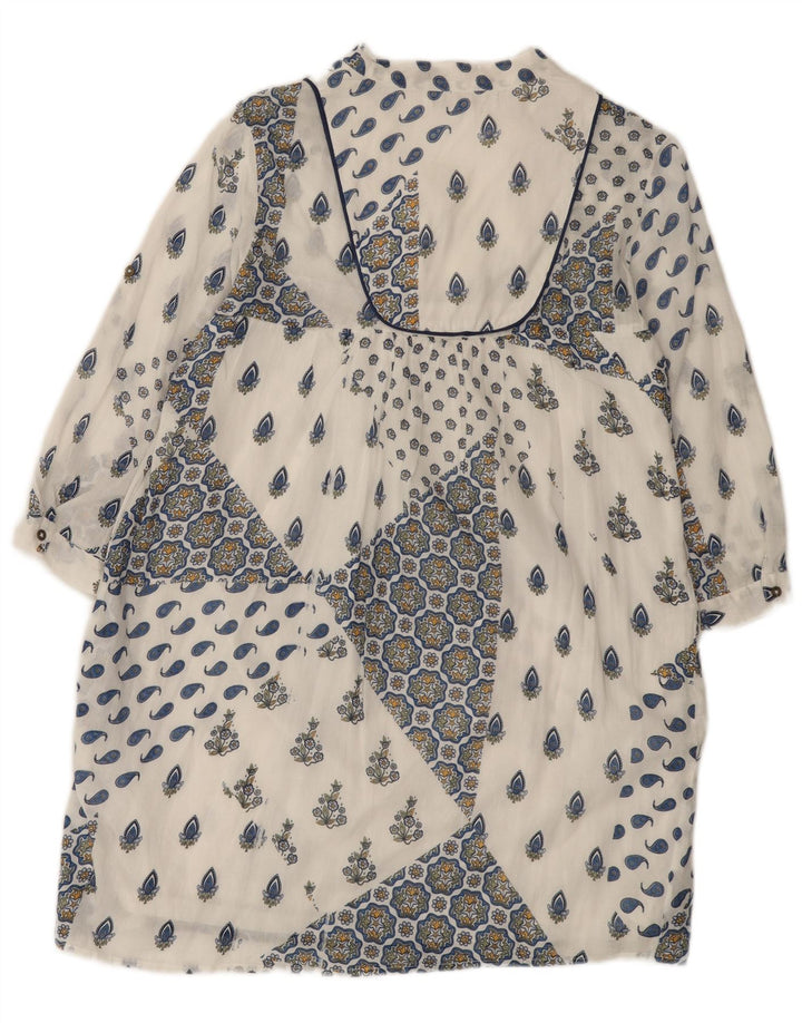 Abito a trapezio con maniche a 3/4 ZARA da donna UK 12 cotone cachemire bianco medio