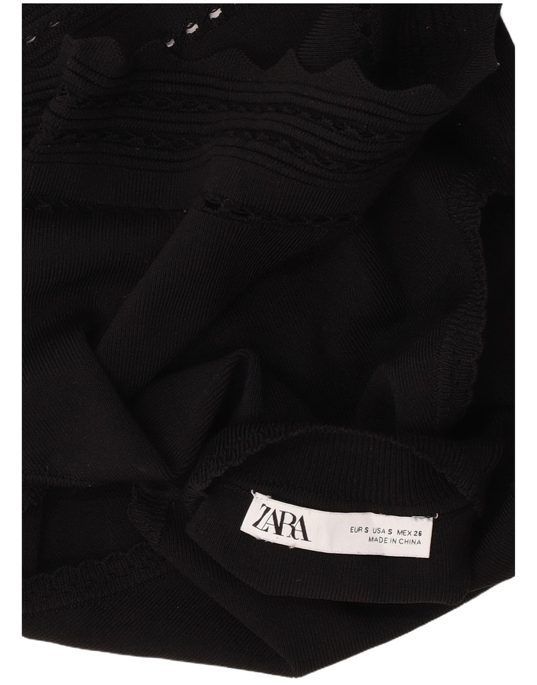 Canotta corta da donna Zara UK 8 piccola nera