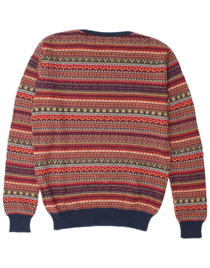 Maglione maglione girocollo da uomo vintage medio multicolore Fair Isle