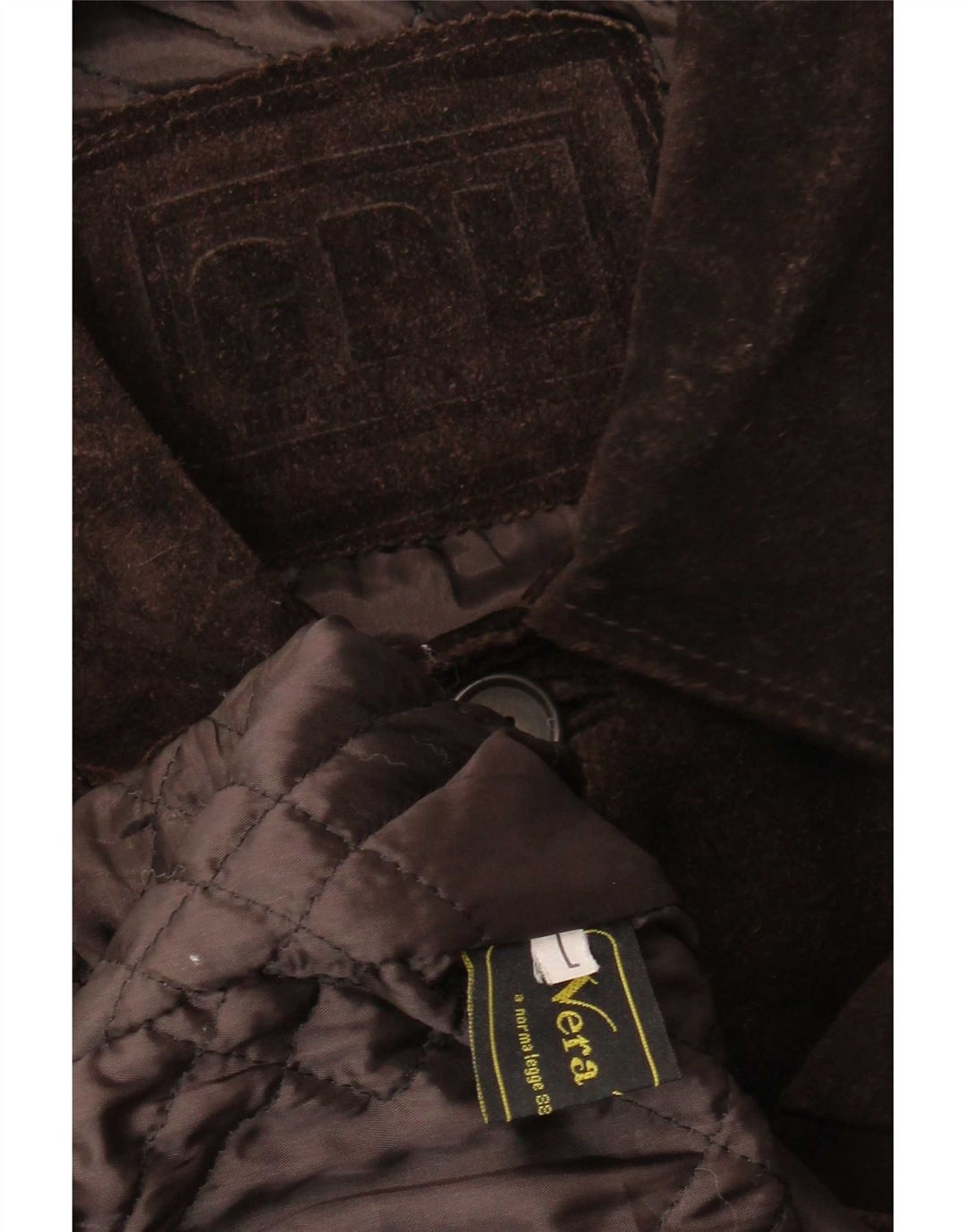 Cappotto vintage da uomo in pelle scamosciata giacca a vento UK 40 grande in pelle marrone