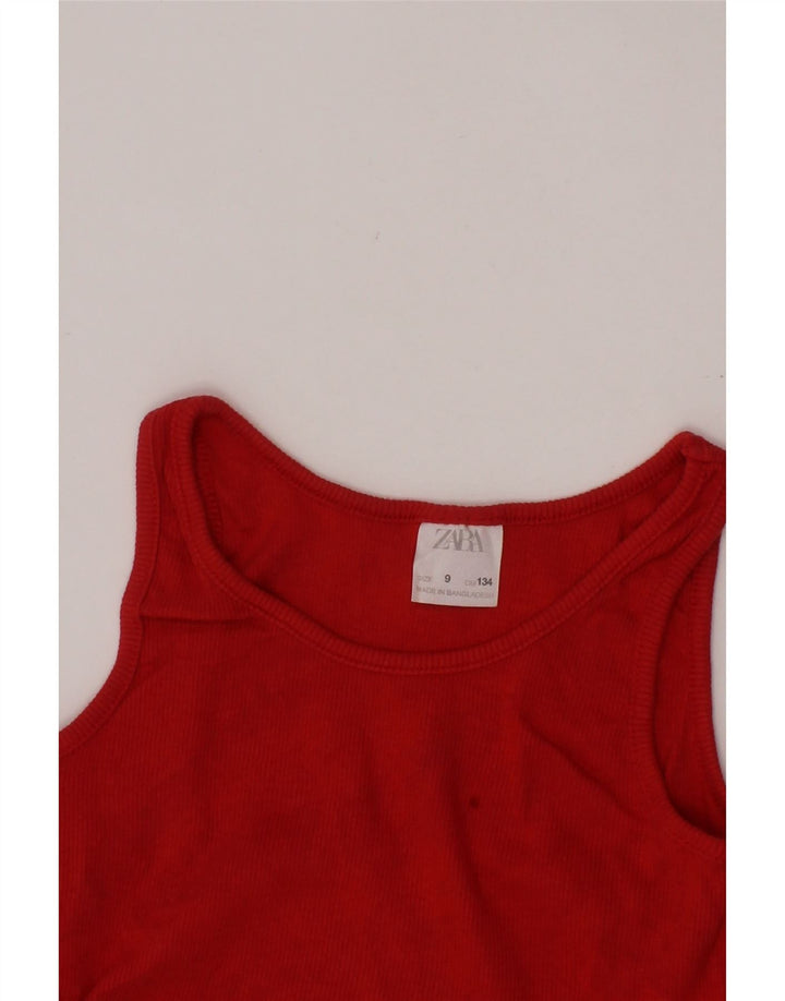 Top Blusa Senza Maniche per Bambina ZARA 8-9 Anni Rosso