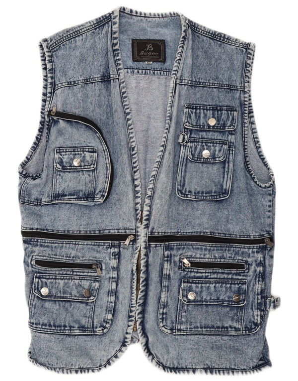 Gilet in denim da uomo VINTAGE UK 44 2XL Blu