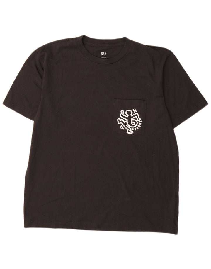 T-shirt grafica da uomo Gap Top in cotone nero medio