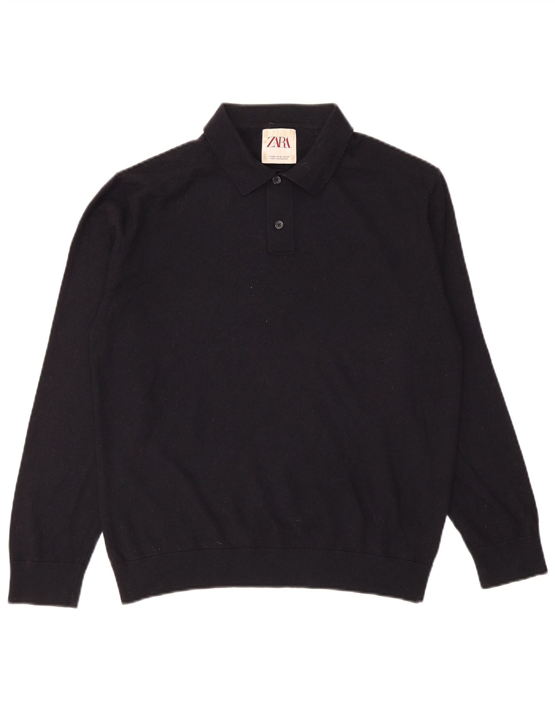 Maglione Zara da uomo con collo alto XL in lana blu navy