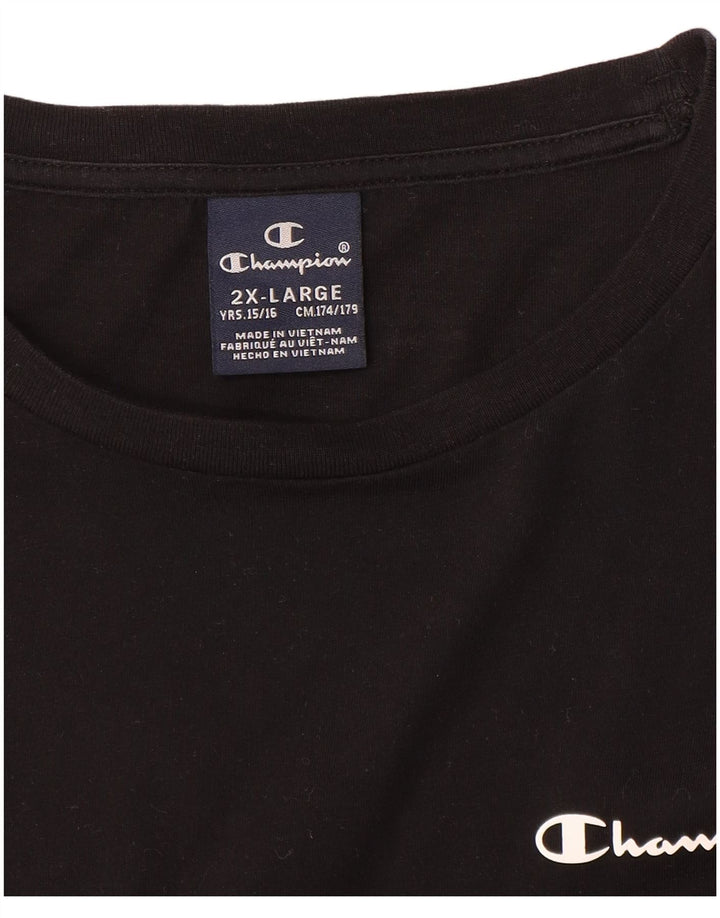 Top grafico da ragazzo Champion a maniche lunghe 15-16 anni 2XL Nero