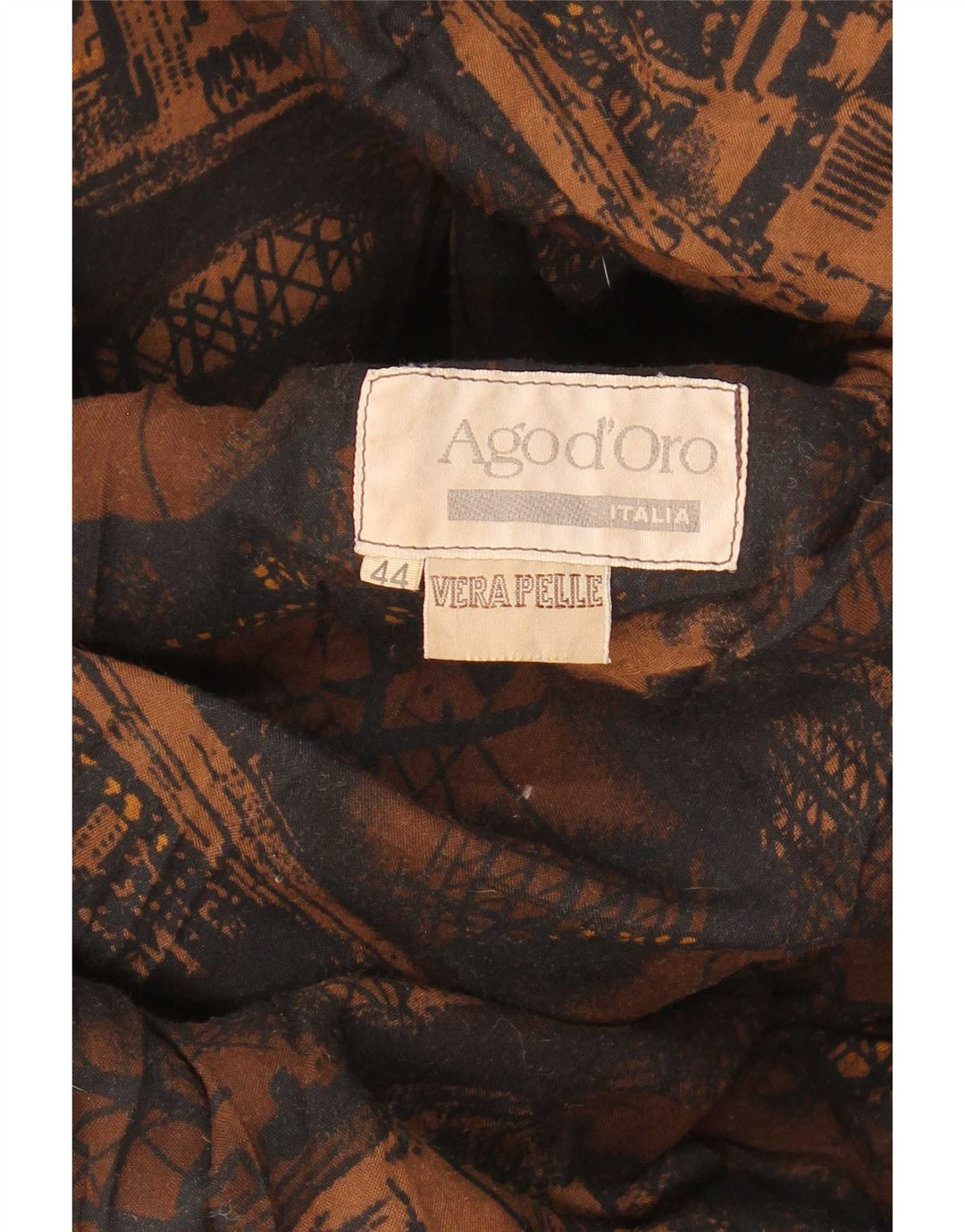 Soprabito vintage da donna in pelle scamosciata IT 44 in pelle stampa animalier marrone medio