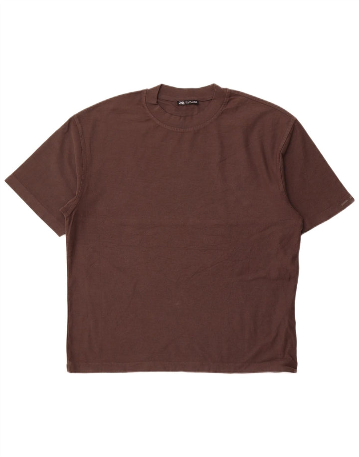 T-shirt Zara da uomo Top Small in cotone grigio