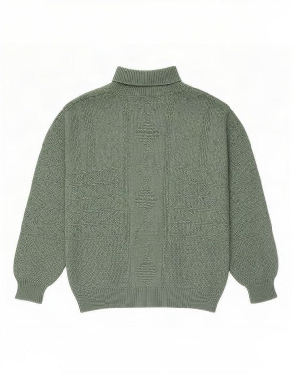 Stefanel Maglione da donna con vestibilità rilassata e collo alto UK 18 XL Verde