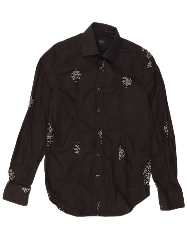 GUESS BY MARCIANO Camicia Uomo Piccola Nera in Cotone Paisley