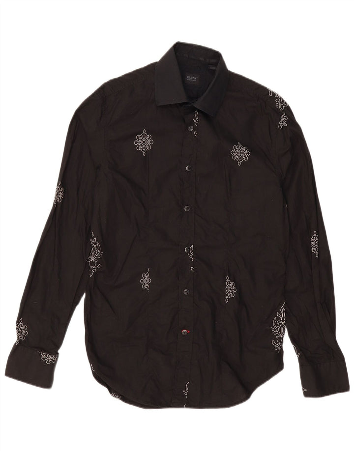 GUESS BY MARCIANO Camicia Uomo Piccola Nera in Cotone Paisley