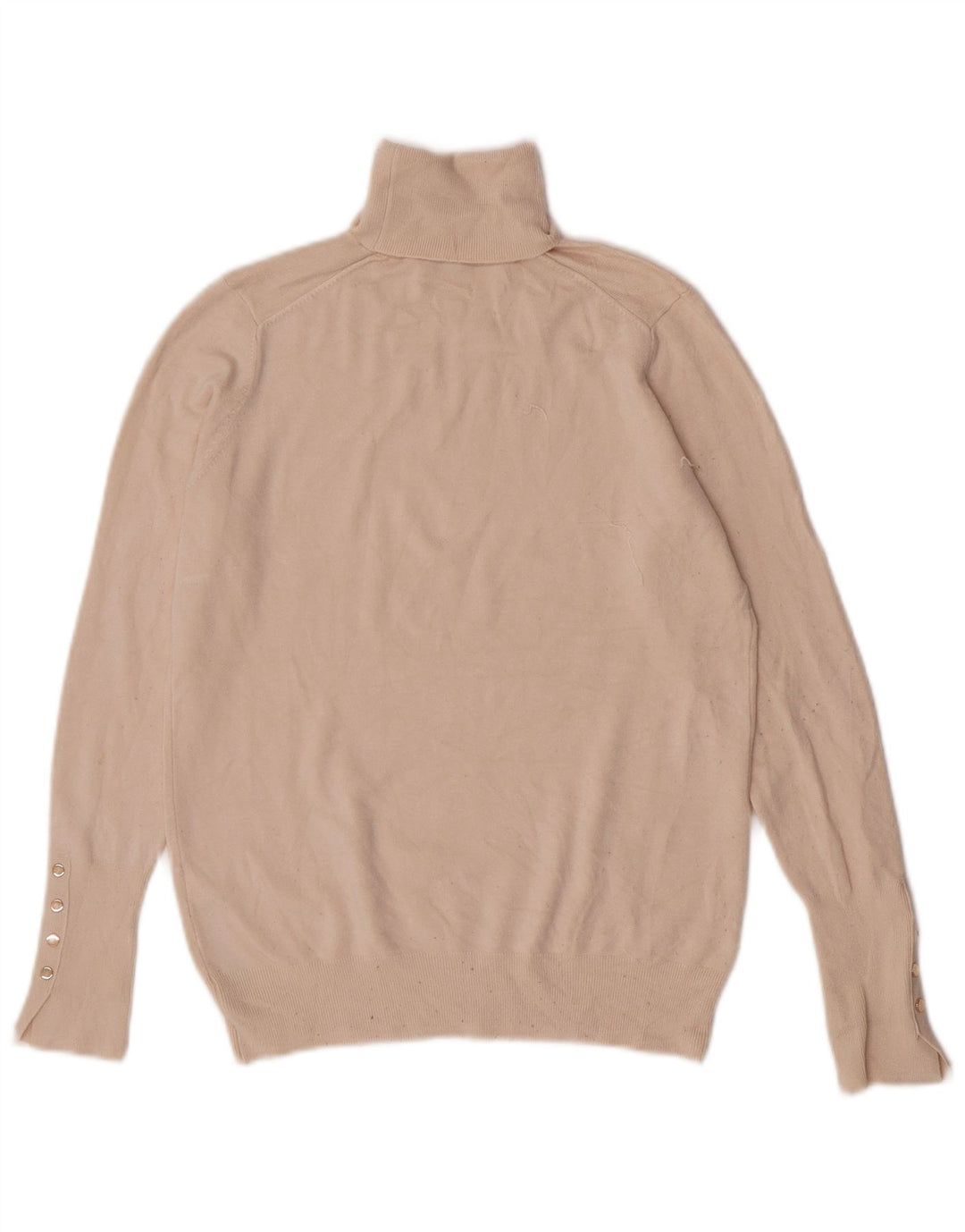 Maglione maglione a collo alto da donna Zara UK 12 Viscosa beige medio