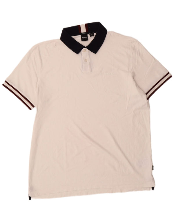 Polo Hugo Boss da uomo vestibilità regolare 2XL cotone bianco