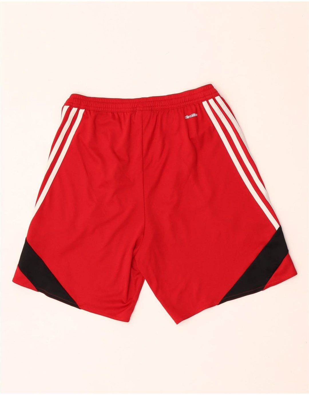 Pantaloncini sportivi ADIDAS da uomo Climalite piccoli in poliestere color block rosso