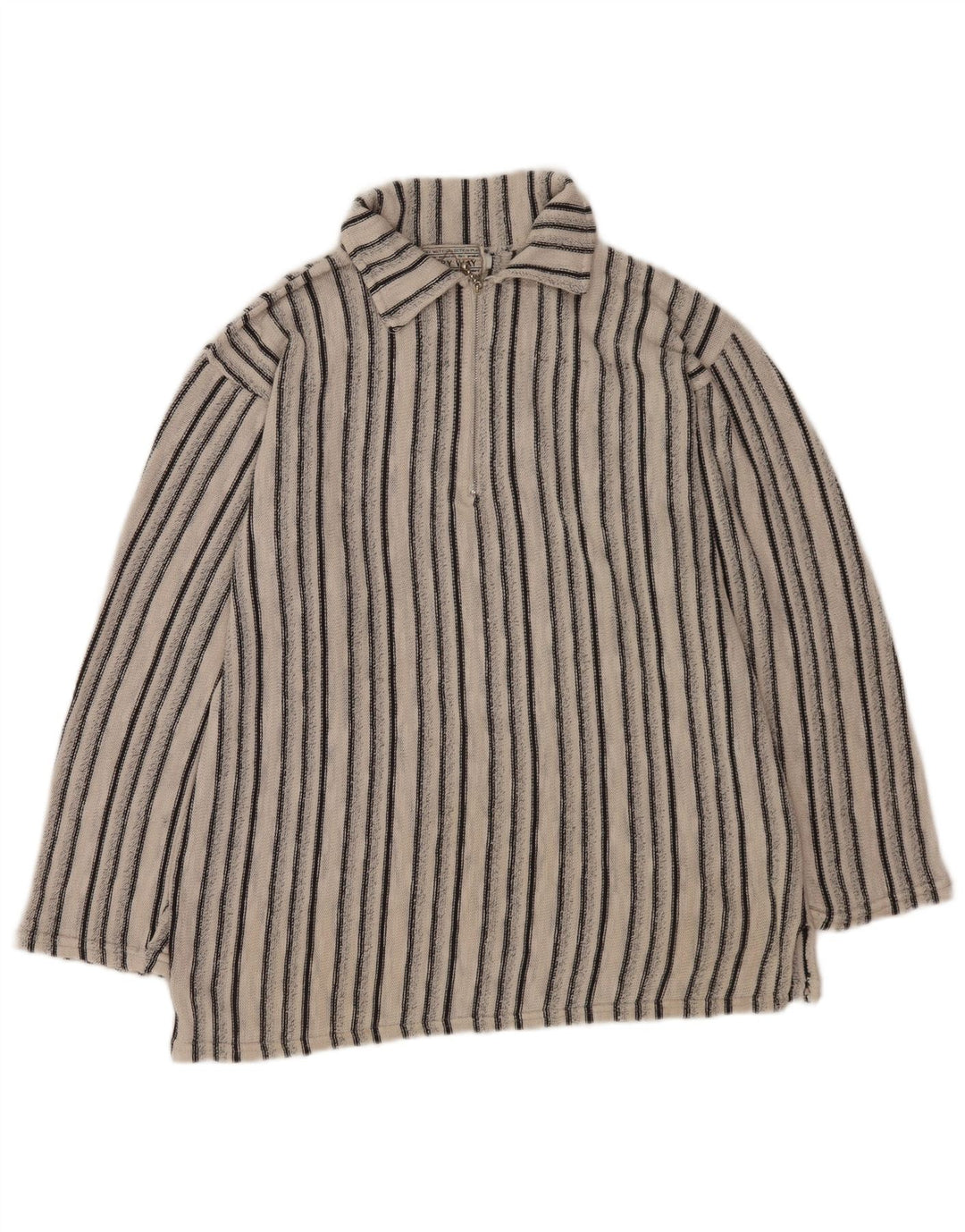 Maglione vintage da uomo con collo alto a righe bianche medie