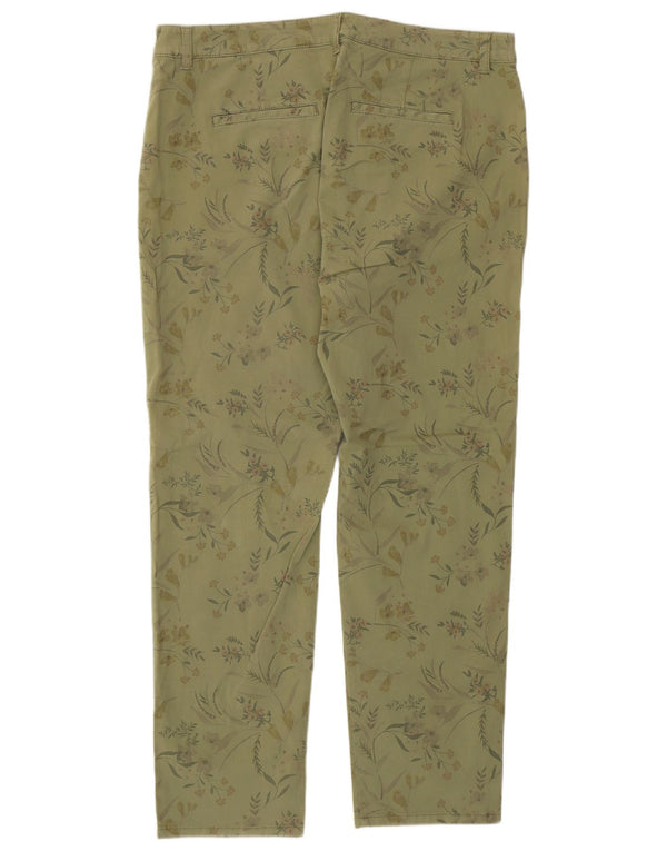 Pantaloni chino da donna Marks & Spencer UK 16 Large W34 L27 Khaki Floral